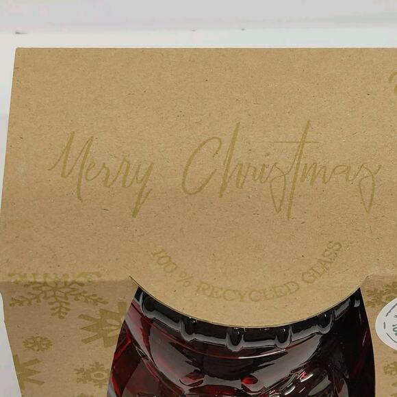 Vidrios San Miguel Red Glass Snowman Jars Set Of 2 New In Box Made In Spain - Picture 9 of 15